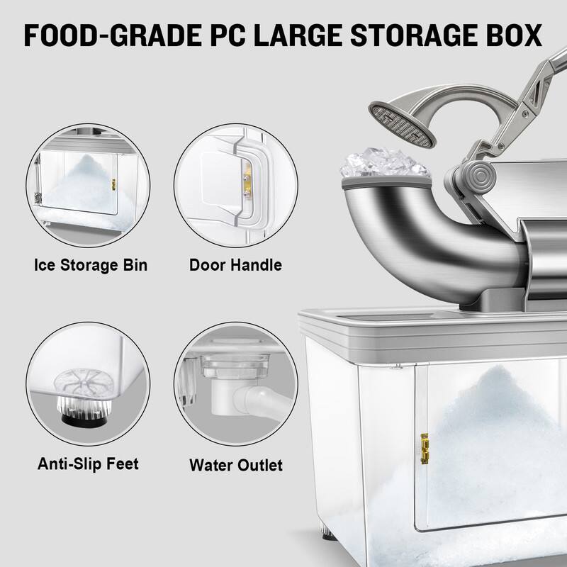 FOOD-GRADE PC LARGE STORAGE BOX

- Ice Storage Bin
- Door Handle
- Anti-Slip Feet
- Water Outlet