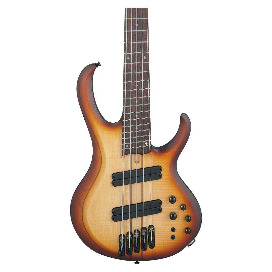 Left. Ibanez - Ibanez BTB705LM BTB 5-String Electric Bass Multiscale,Natural Browned Burst Flat.