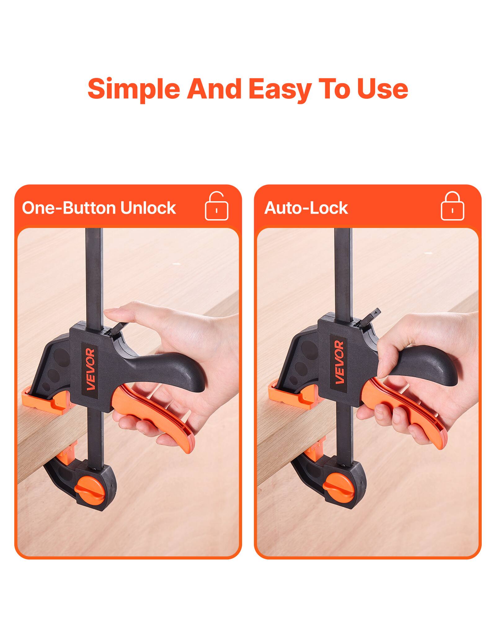 Simple And Easy To Use

One-Button Unlock

Auto-Lock

VEVOR