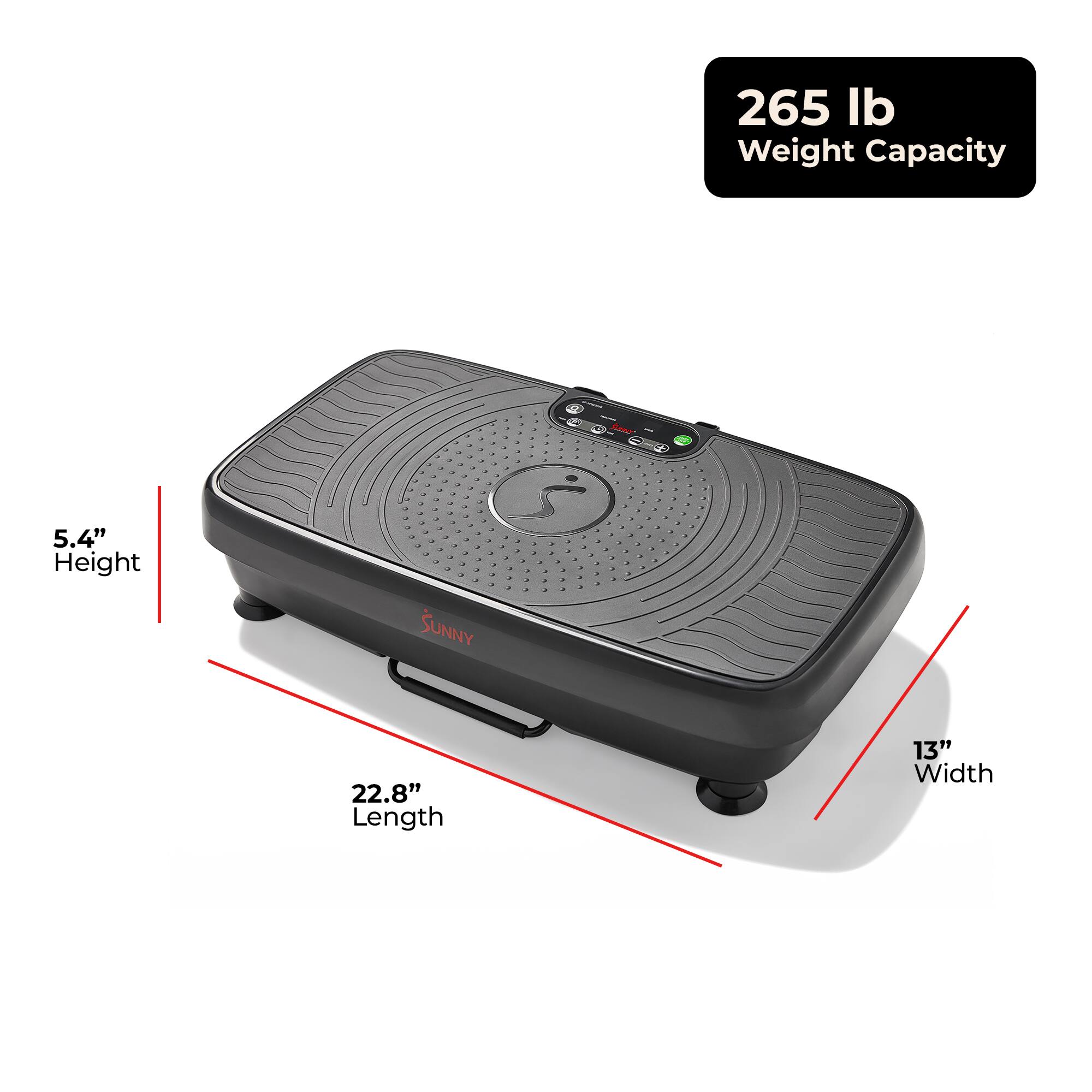 265 lb Weight Capacity  
5.4" Height  
22.8" Length  
13" Width