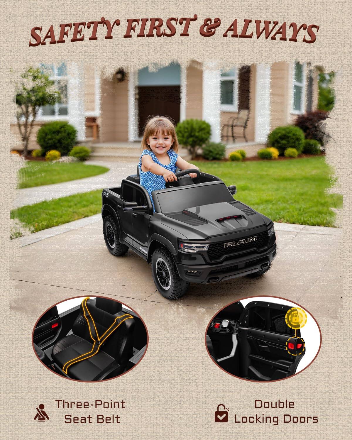 SAFETY FIRST & ALWAYS

DCE RAM IR3

Three-Point Seat Belt

Double Locking Doors
