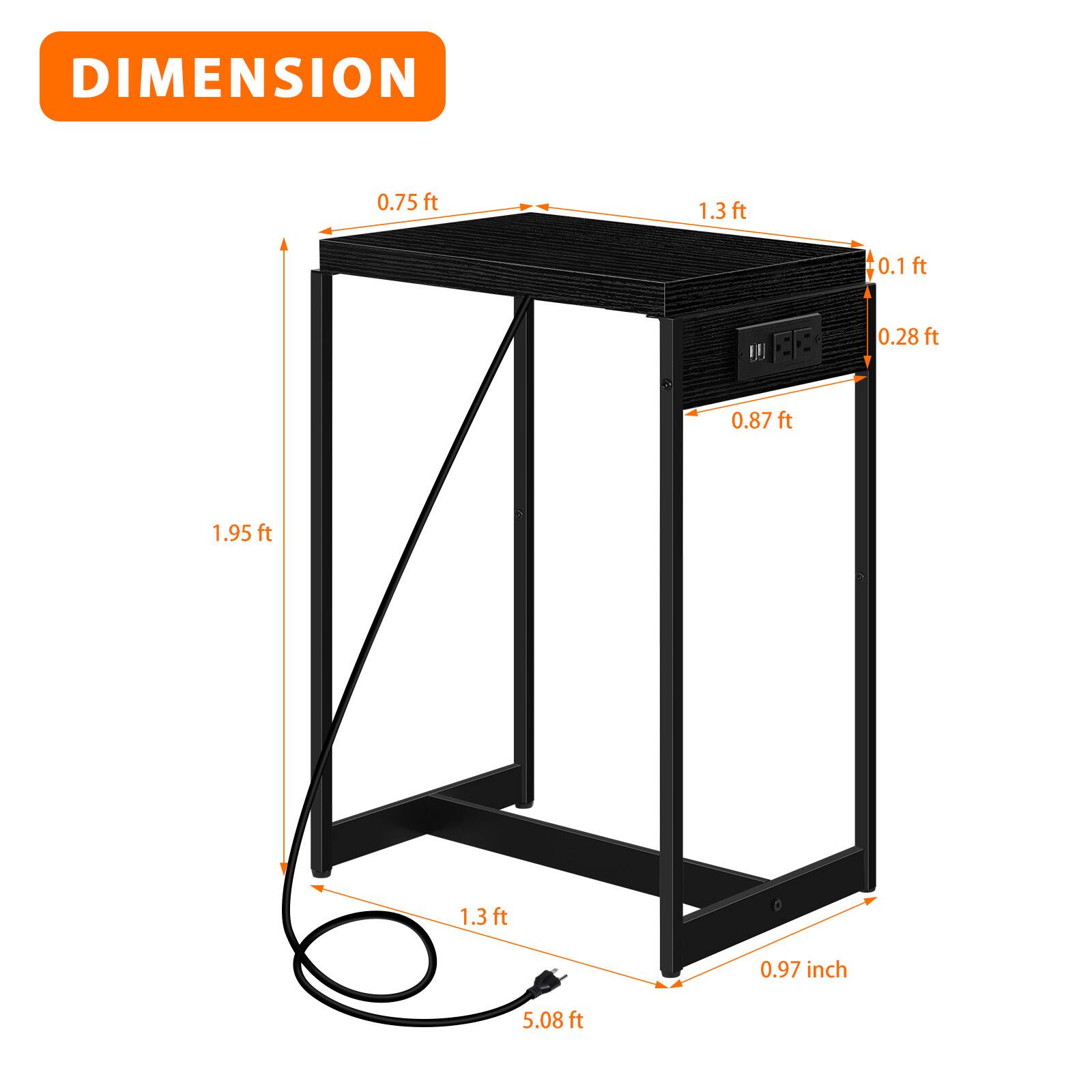 DIMENSION  
0.75 ft  
1.3 ft  
0.1 ft  
0.28 ft  
0.87 ft  
1.95 ft  
1.3 ft  
0.97 inch  
5.08 ft