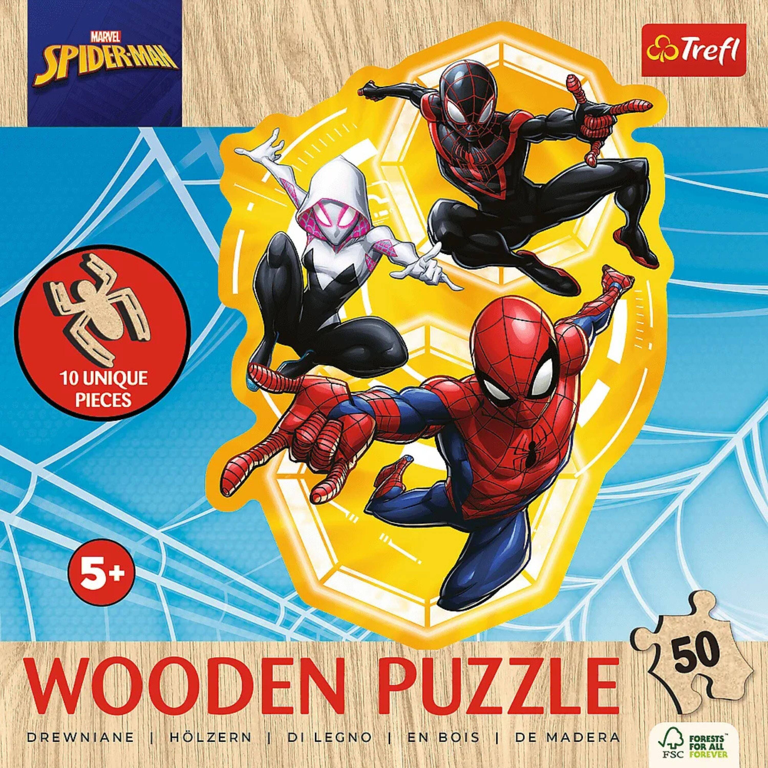 MARVEL SPIDER-MAN  
Trefl  
10 UNIQUE PIECES  
5+  
50 WOODEN PUZZLE  
DREWNIANE | HÖLZERN | DI LEGNO | EN BOIS | DE MADERA  
FORESTS FOR ALL FSC FOREVER