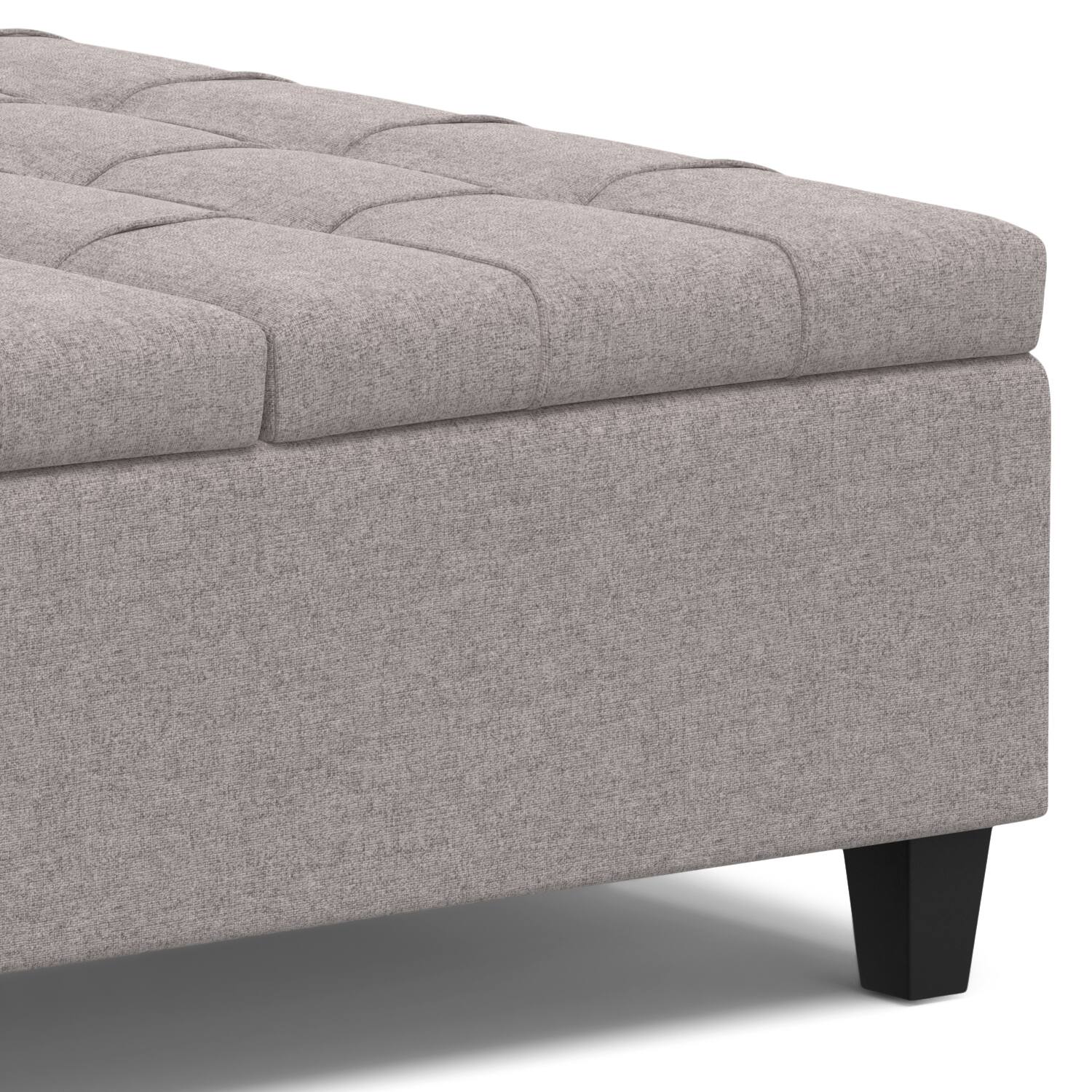 Alt View 13. Simpli Home - Harrison Large Square Coffee Table Storage Ottoman - Cloud Grey.