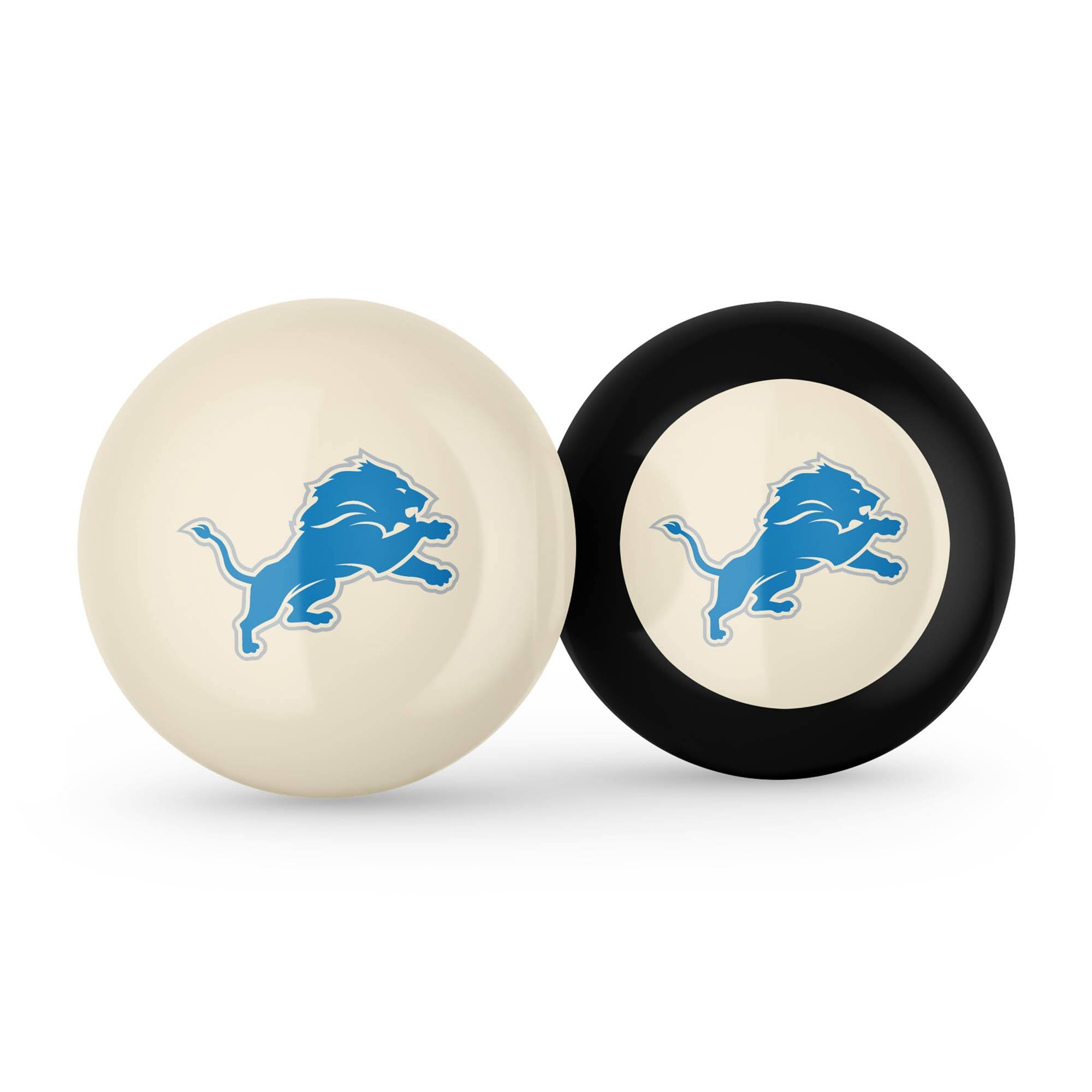 Front. Imperial - Detroit Lions Logo Cue Ball & 8 Ball Combo Set - White.