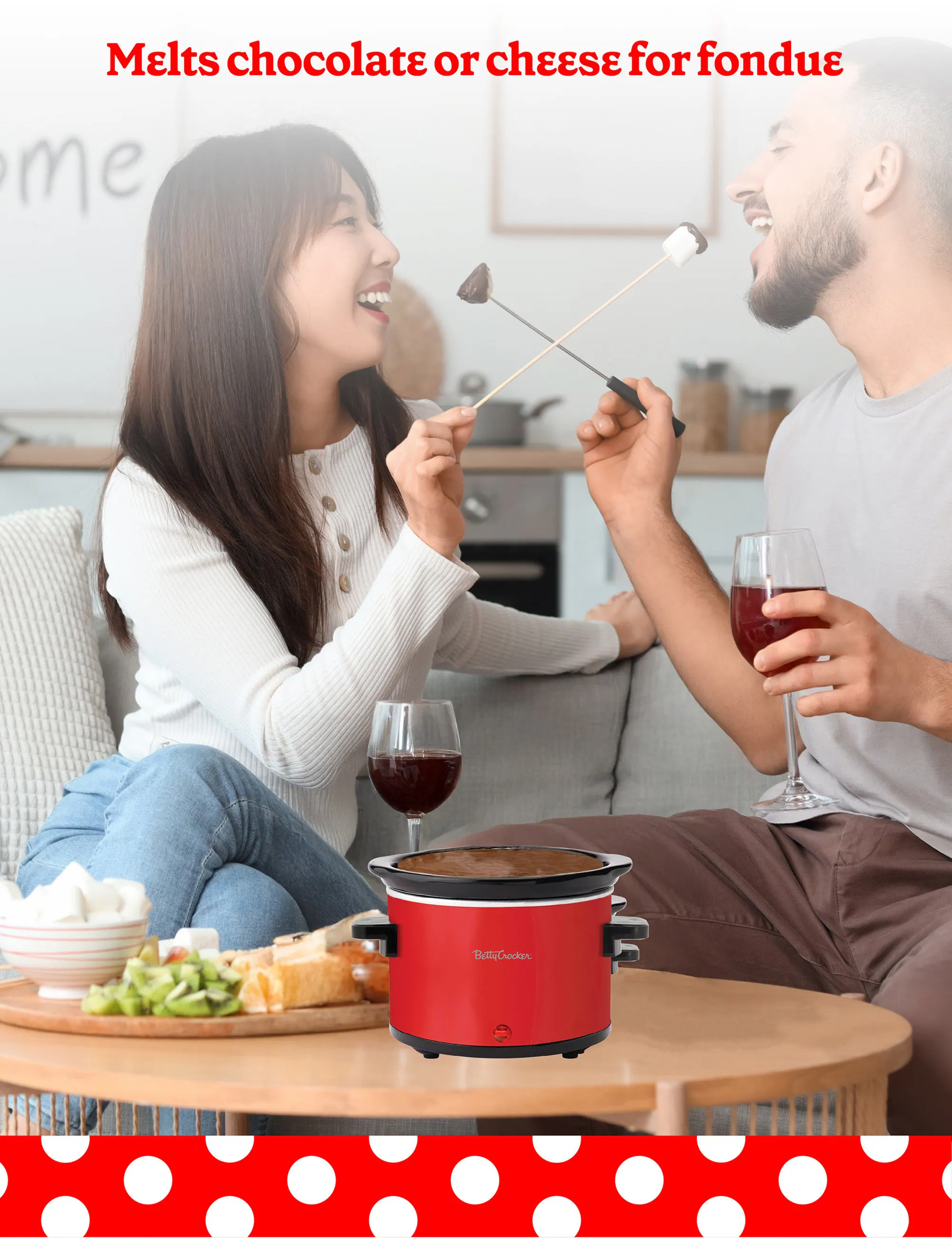 Melts chocolate or cheese for fondue