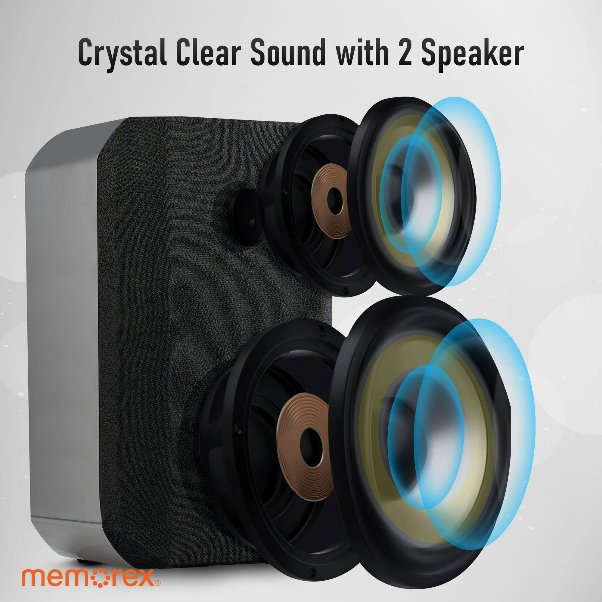Crystal Clear Sound with 2 Speaker  
mem:rex