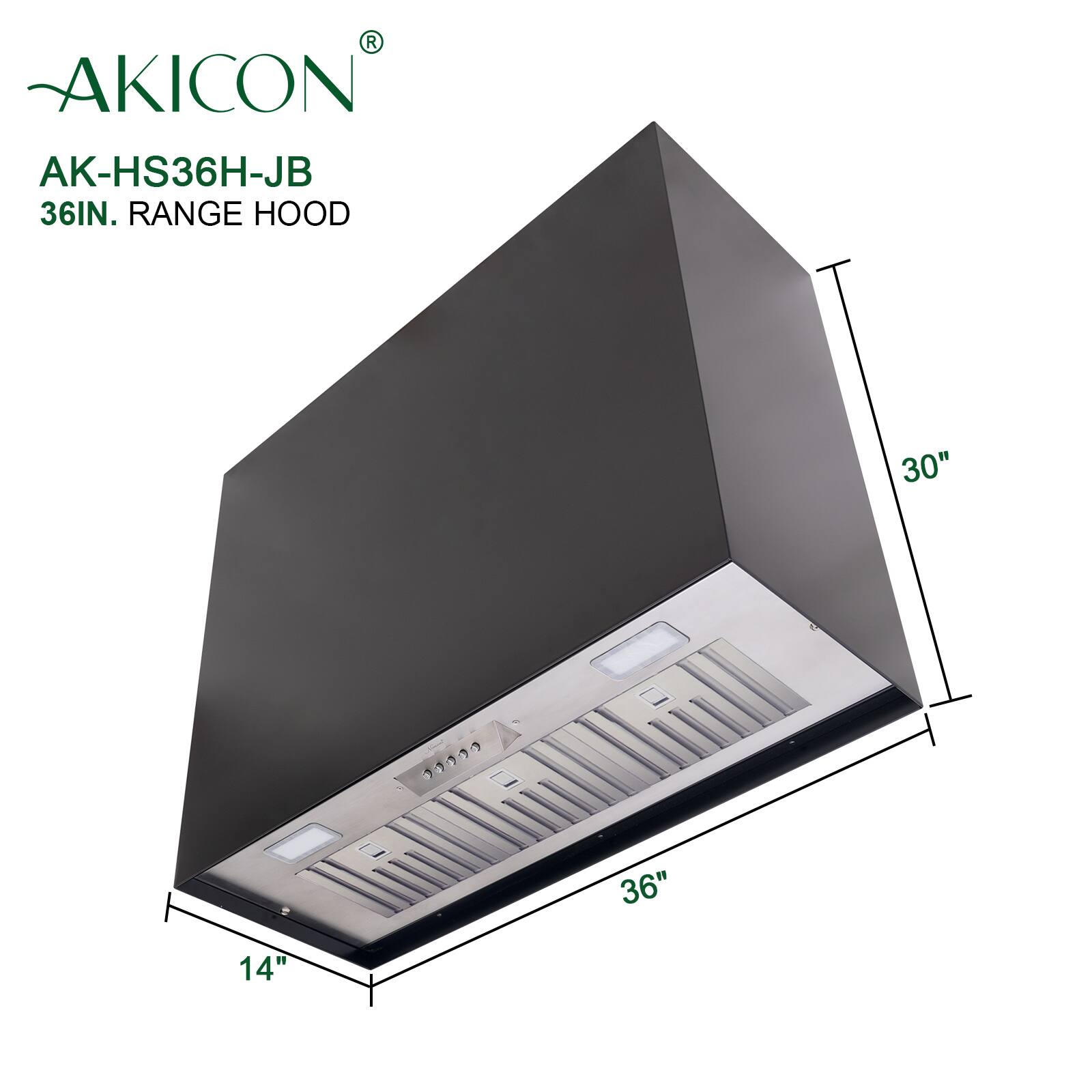 AKICON AK-HS36H-JB 36IN. RANGE HOOD 30" 36" 14"