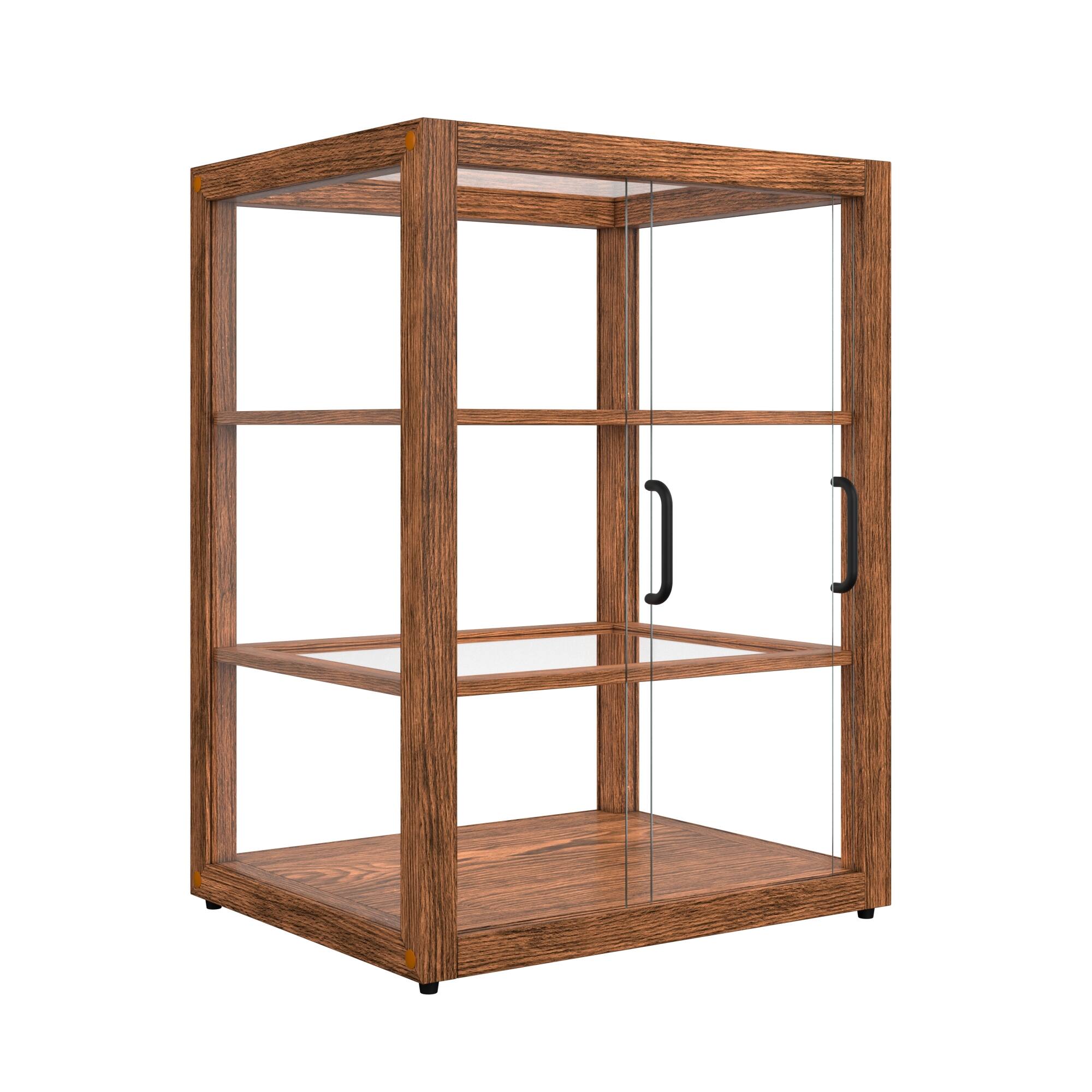Alt View 5. Koolmore - 21 In. Artisan Upright Dark Wooden Bakery Display Case 3.5 Cu. ft. (KM-BDW-25D) - Dark ash wood color.
