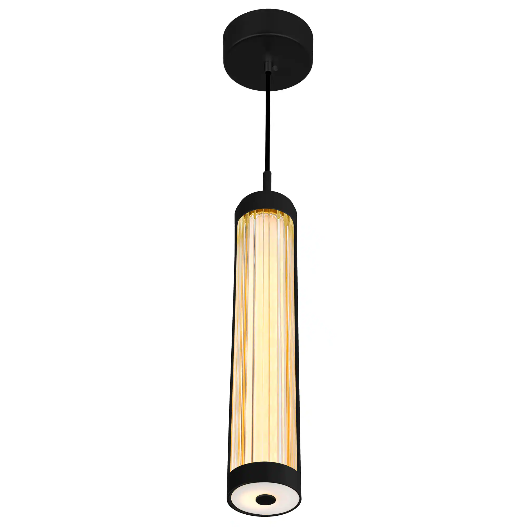 Alt View 1. CWI Lighting - Neva 3 in LED Integrated Black Pendant - Black.