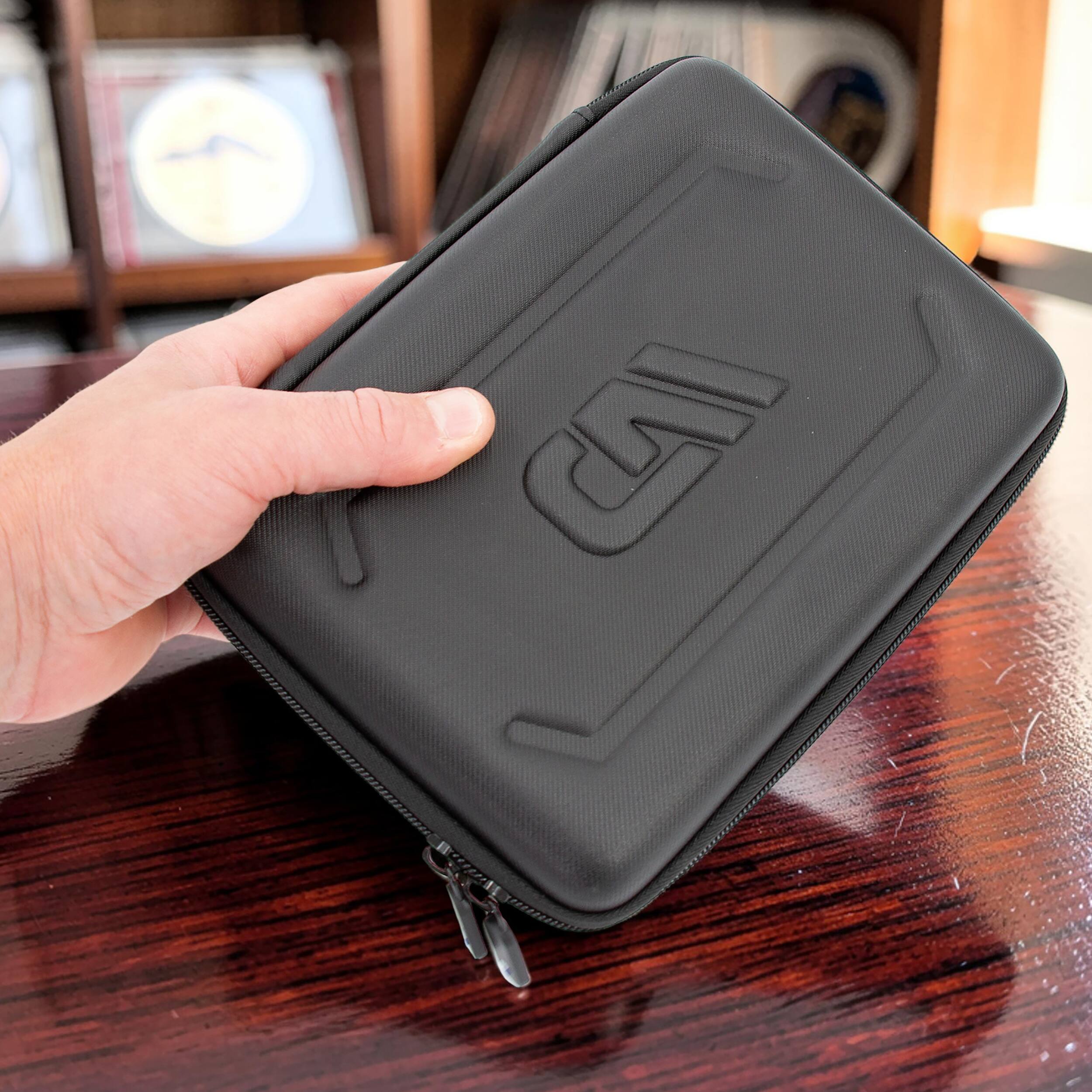 Angle. CASEMATIX - 1 oz Silver Bar Capsule Holder Case for 1 Troy Ounce Silver Bars, Bullion Storage Box Fits 20 Capsules up to 50mm - Black.