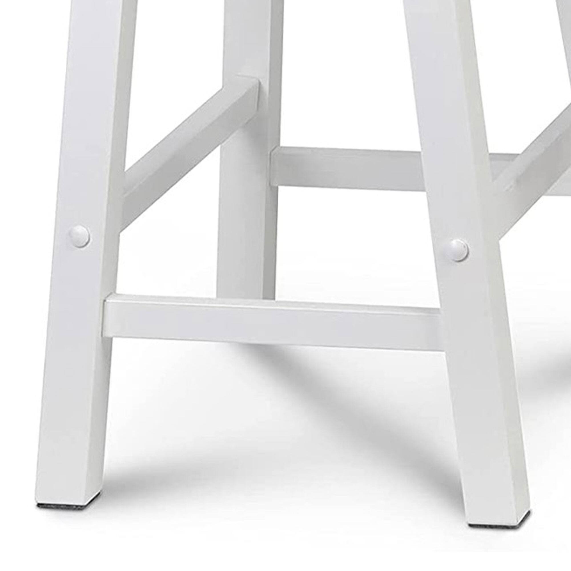 Alt View 4. PJ Wood - PJ Wood Classic Saddle Seat 24 Inch Tall Kitchen Counter Stools, White (4 Pack) - White.