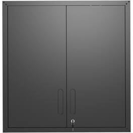 ALEXOUN - Metal Wall-Mounted Tool Storage Cabinet with Lock, Adjustable Shelf, for Garage, Office, Warehouse - Black