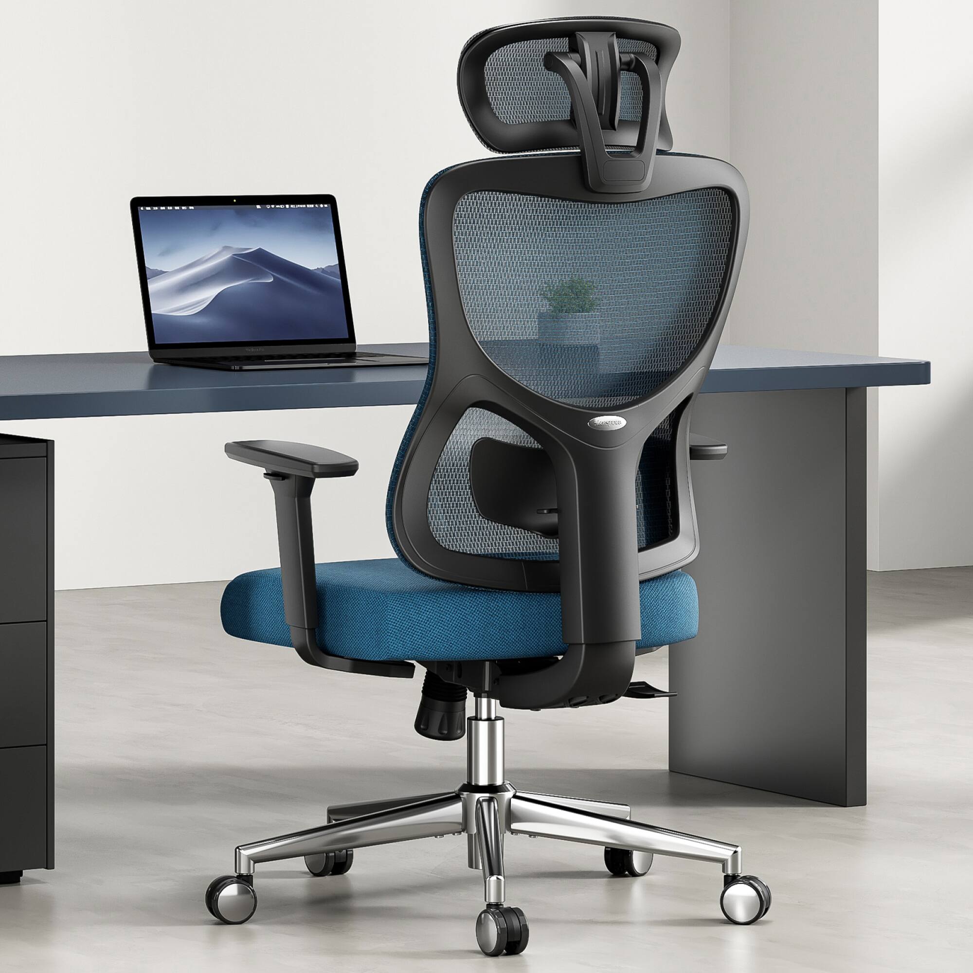 GOODSILO - Ergonomic Mesh Office Chair with Adjustable Lumbar Support and Headrest - High Back Computer Desk Chair - Thumbnail 3