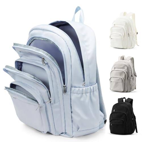 Pacoar Cade - School Backpack For Women Men Lightweight Casual Daypack College Backpacks Aesthetic Students Bookbag With Lots Of - Blue