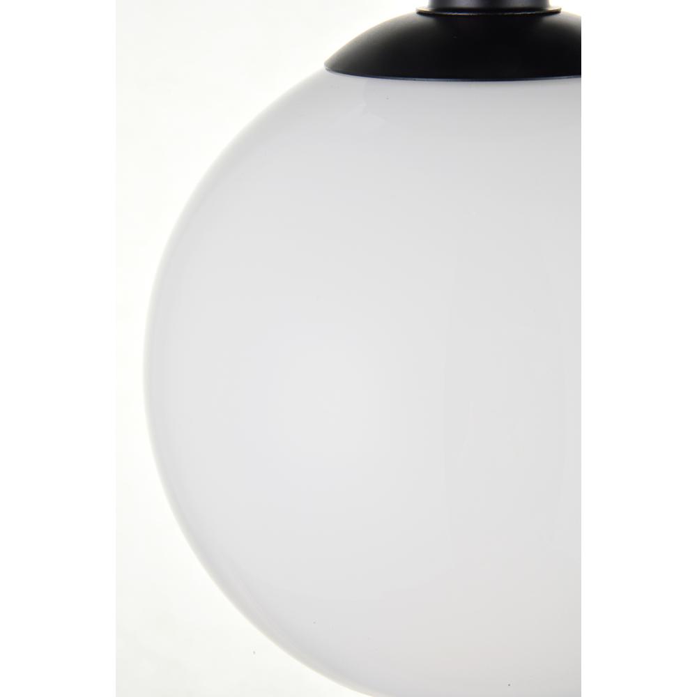 Alt View 2. Living District - Baxter 1 Light Black Flush Mount With Frosted White Glass - Black And Frosted White.