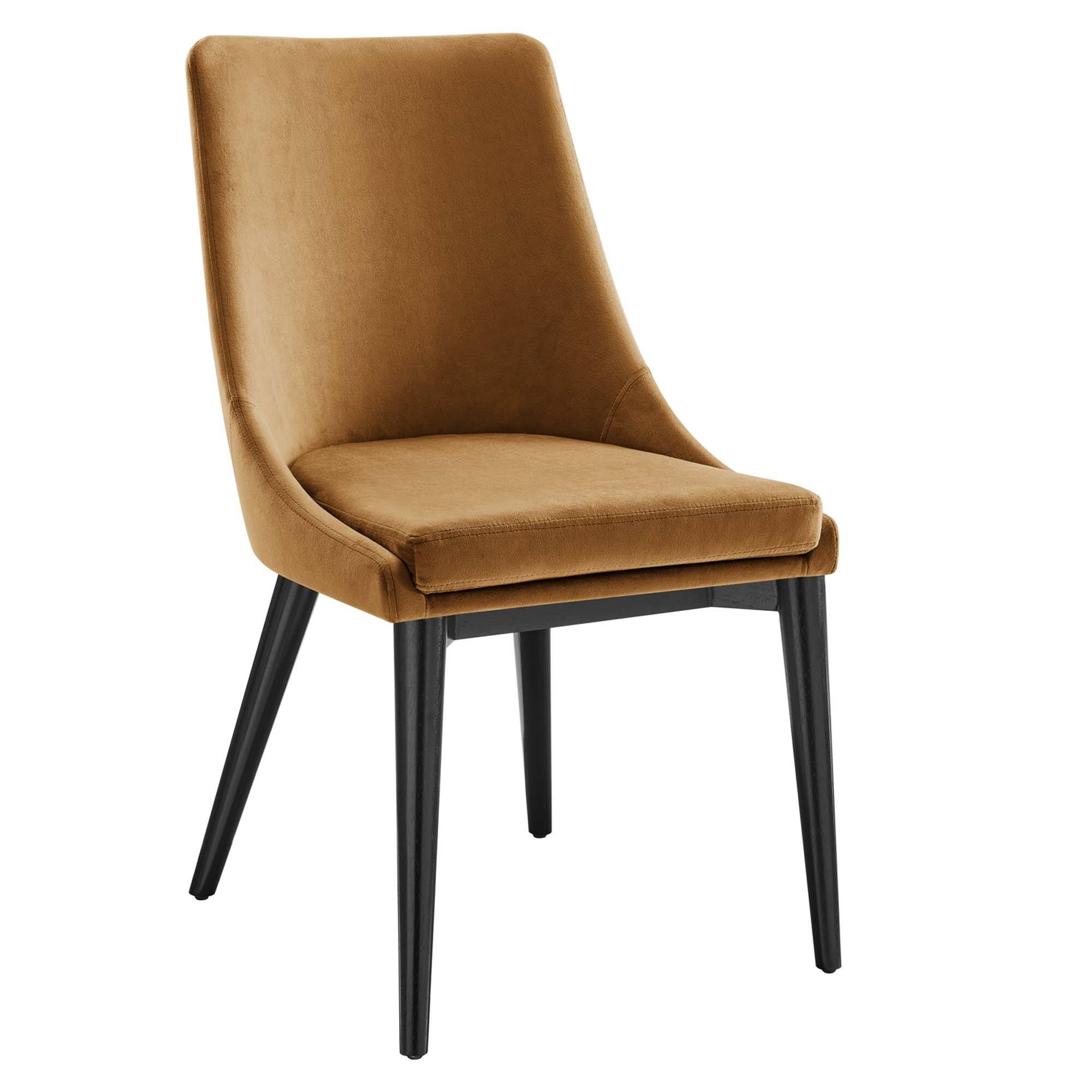 Left. Modway - Viscount Accent Performance Velvet Dining Chairs Set of 2 by Modway - Brown.