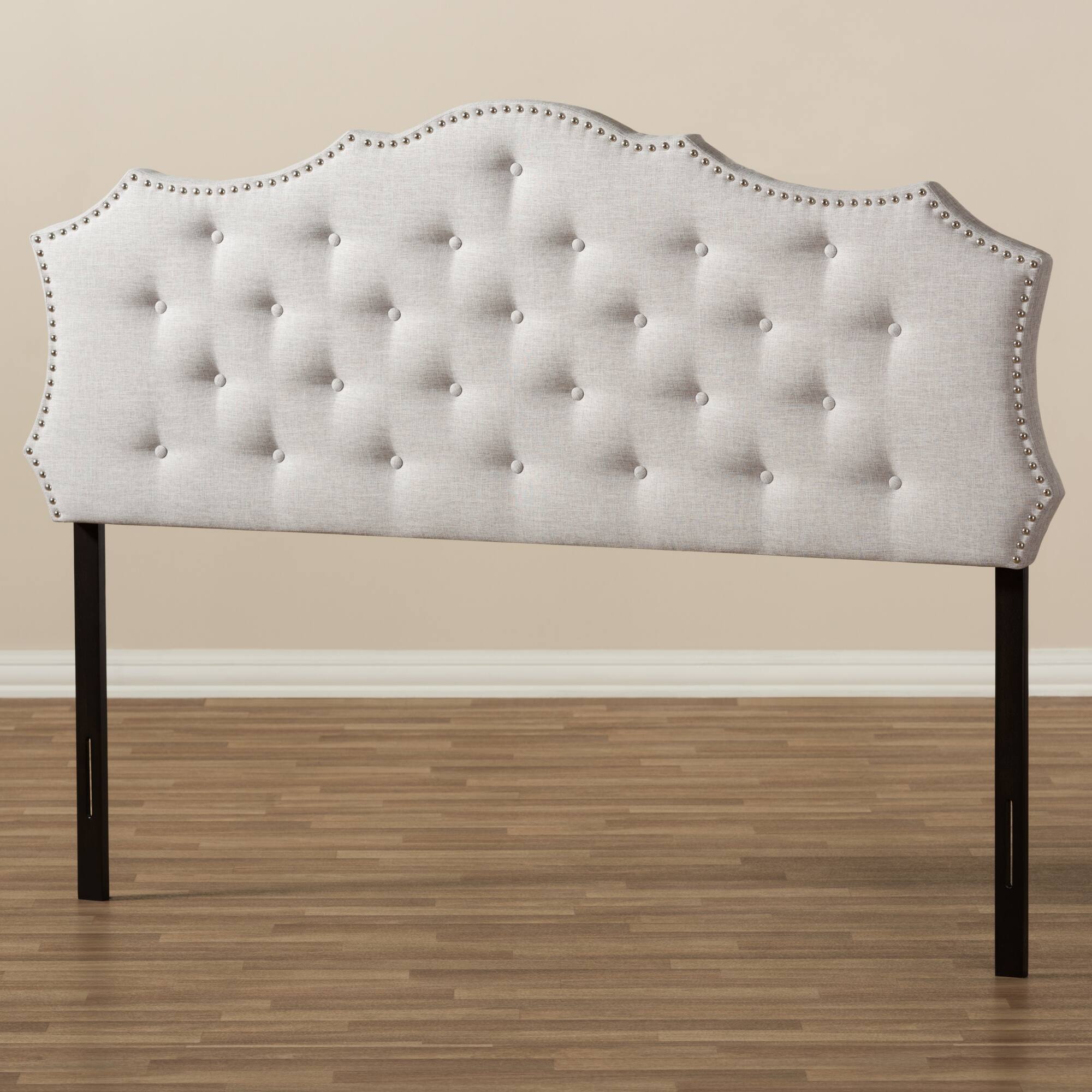 Alt View 1. Baxton Studio - Aurora Modern and Contemporary Fabric Full Size Headboard - Greyish Beige.