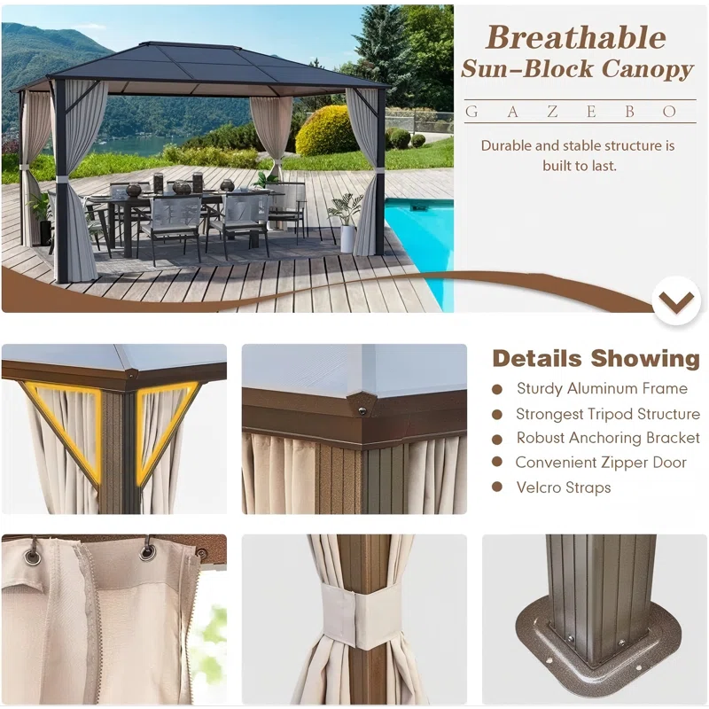 Breathable Sun-Block Canopy GAZEBO

Durable and stable structure is built to last.

Details Showing
- Sturdy Aluminum Frame
- Strongest Tripod Structure
- Robust Anchoring Bracket
- Convenient Zipper Door
- Velcro Straps