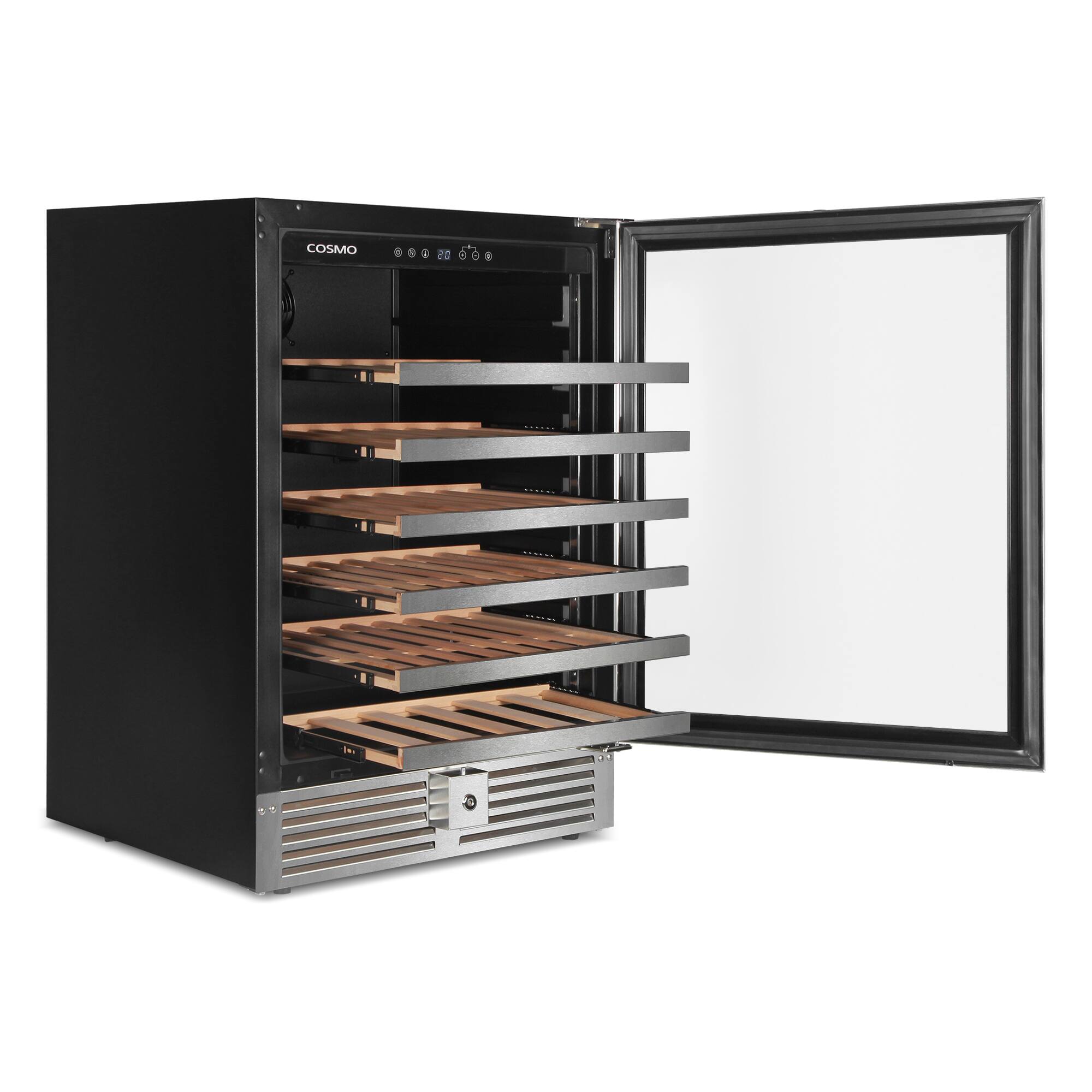 Alt View 3. COSMO - COS-24BIWCS Lumin Collection 24 in. 52-Bottle Single Zone Compressor Wine Cooler, Digital Controls - Stainless Steel.