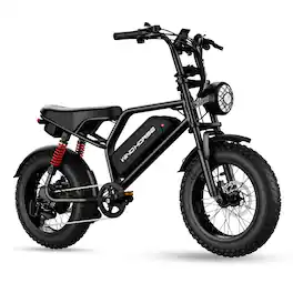Windhorse - V8 Electric Bike - 750W Motor - 48V 15.6Ah 748.8Wh Removable Battery - 7-speed drivetrain - Full Suspension - Black