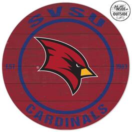 Jardine - Saginaw Valley State Cardinals 20'' x 20'' Indoor/Outdoor Weathered Circle Sign - Red