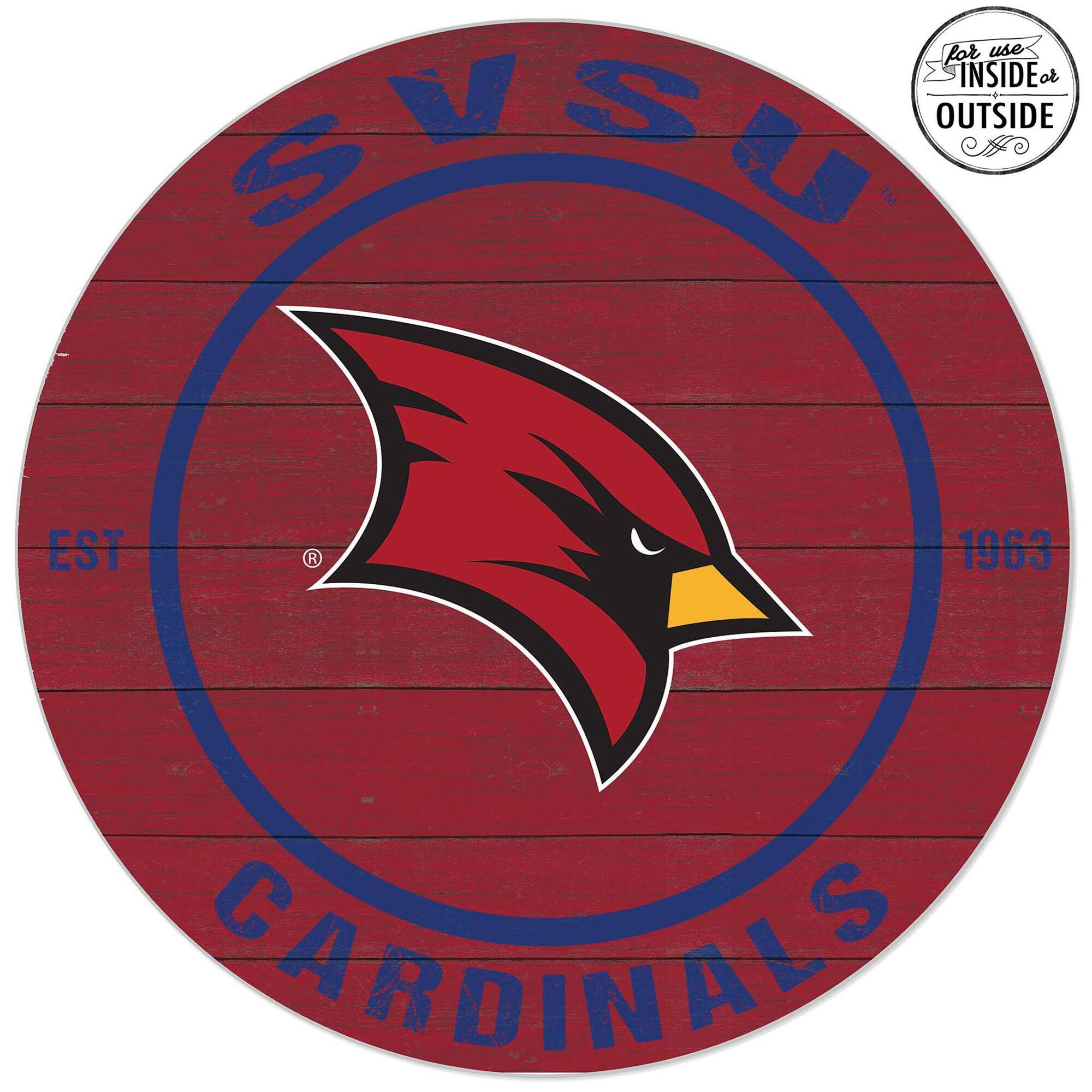 Saginaw Valley State Cardinals 20'' x 20'' Indoor/Outdoor Weathered Circle Sign