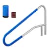 Front. VEVOR - Pool Rail, 54 x 32 inch Pool Handrail, 220 lbs Load Capacity Heavy Duty 304 Stainless Steel Swimming Handrail - Silver.