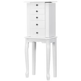 Costway - Jewelry Cabinet Storage Chest Standing Organizer Mirror - White