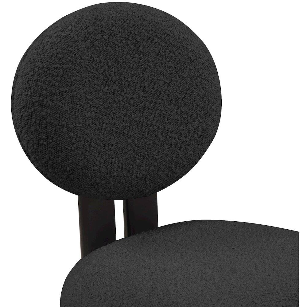 Alt View 4. Meridian Furniture - Napa Black Boucle Fabric Dining Chair, Set of 2 - Black.