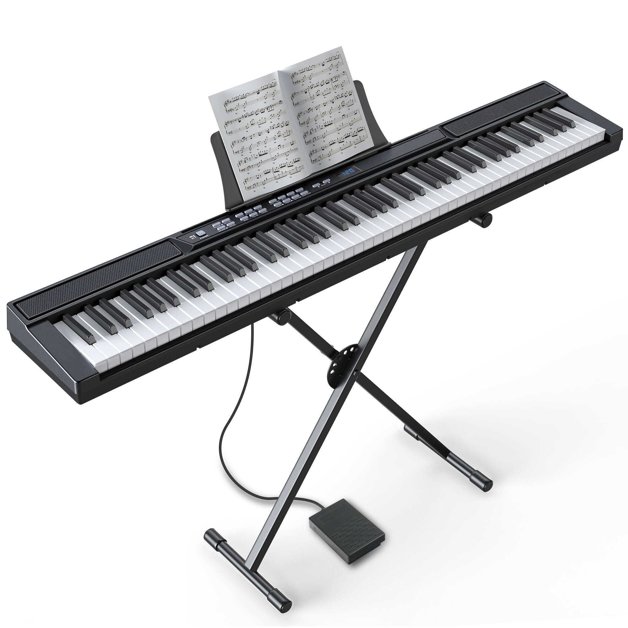 Alt View 8. Sugift - 88-Key Digital Piano Keyboard Portable Electric Piano with 8 Accessories - Balck.