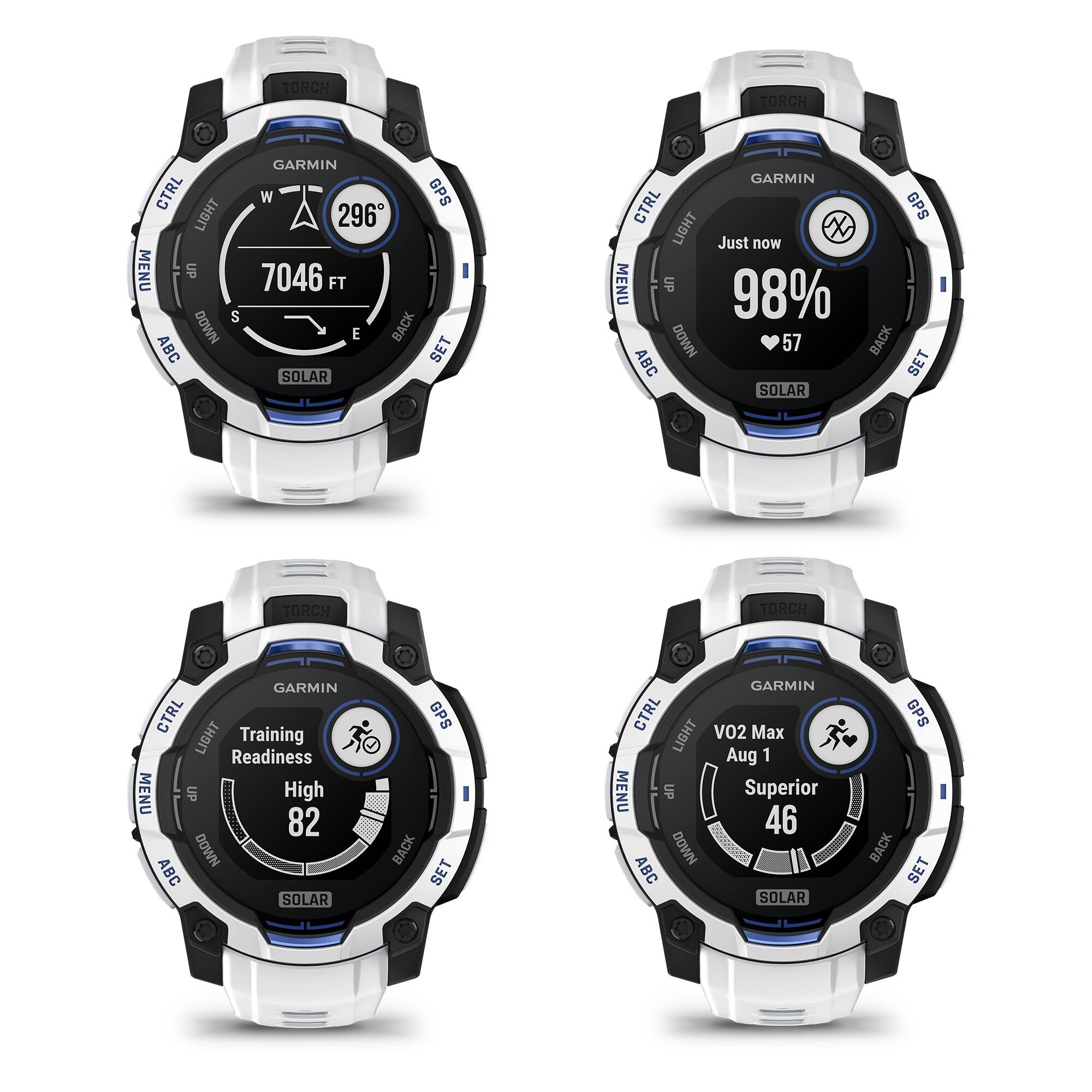 TORCH TORCH GARMIN CTRL W GPS LIGHT 296 MENU a 7046 FT 8 DOWN E BACK ABC SET SOLAR GARMIN CTRL GPS LIGHT Just now MENU UP 98% NMO0 57 BACK ABC SET SOLAR TORCH TORCH GARMIN CTRL LIGHT Training Readiness MENU UP High 82 DOWN ABC SOLAR GPS BACK SET GARMIN CTRL VO2 Max LIGHT Aug 1 MENU UP Superior 46 NMO0 ABC SOLAR GPS BACK SET