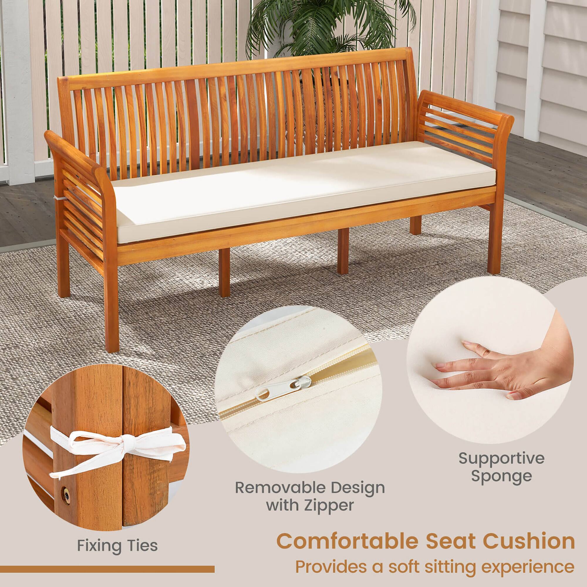 Comfortable Seat Cushion, Removable Design with Zipper, Supportive Sponge, Fixing Ties, Provides a soft sitting experience
