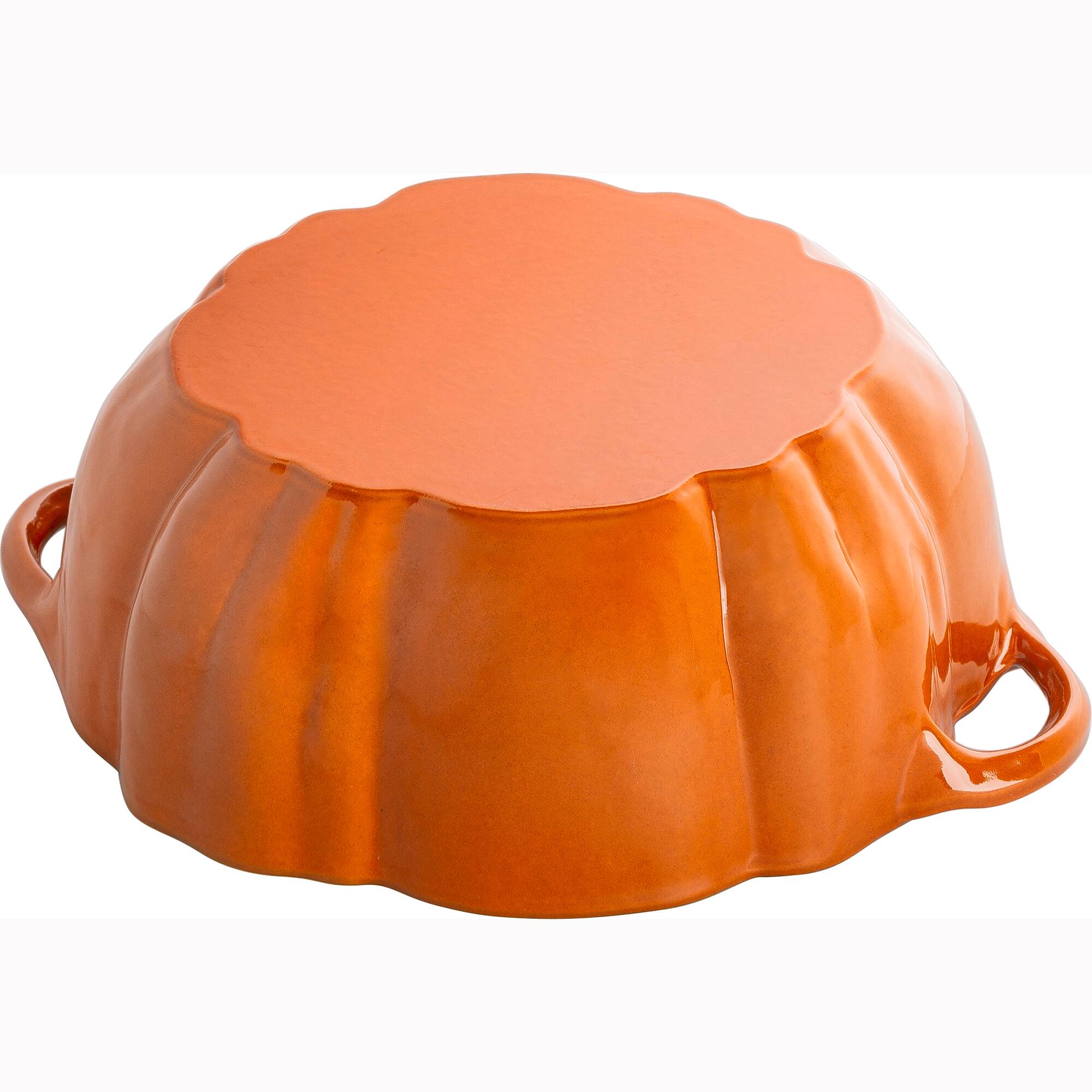 Alt View 3. Staub - STAUB Cast Iron 3.5-qt Pumpkin Cocotte with Stainless Steel Knob - Burnt Orange - Burnt Orange.