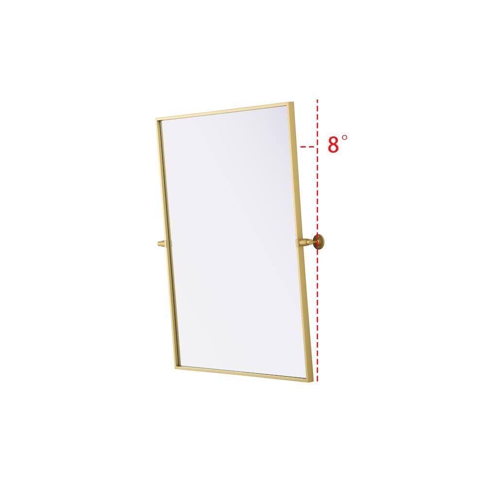 Alt View 4. Elegant Kitchen and Bath - Amoura 27X36 Pivot Mirror In Brass - Brass.