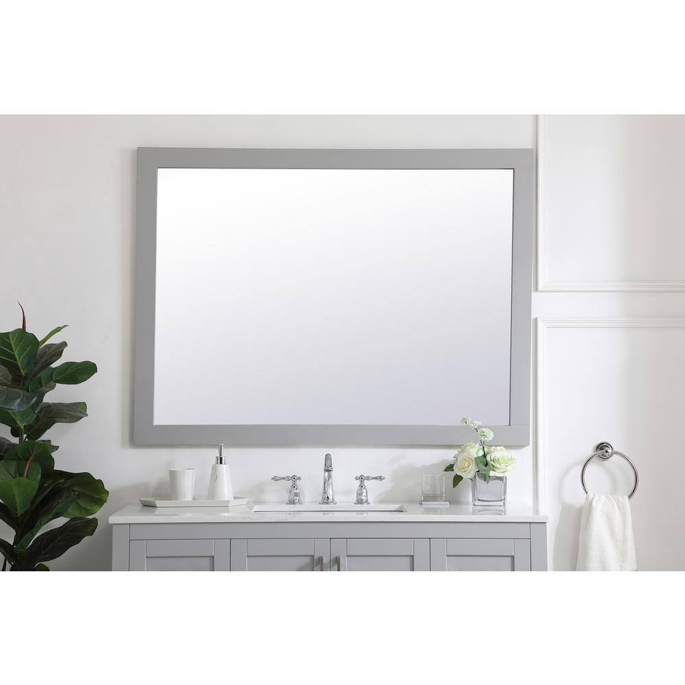 Front. Elegant Decor - Aqua rectangle vanity mirror 48 inch in Grey - Grey.