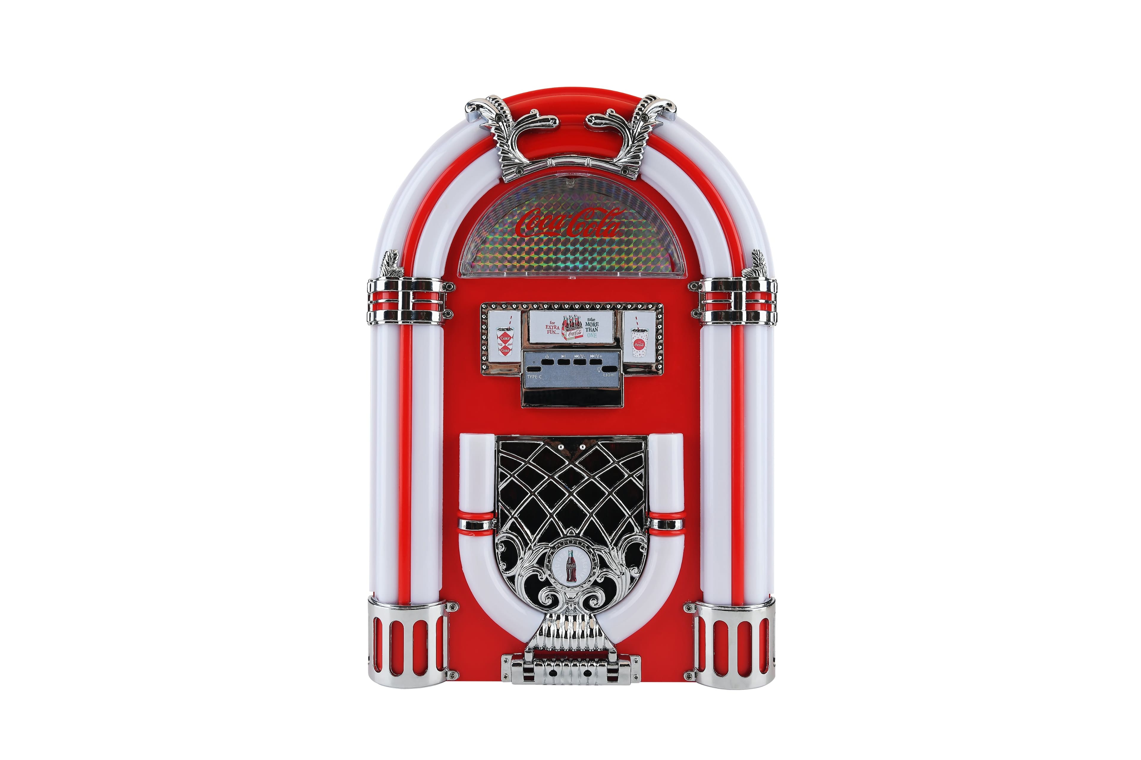 Coca-cola - Large Juke Box Speaker with LED Lights and FM Radio Mode - Red