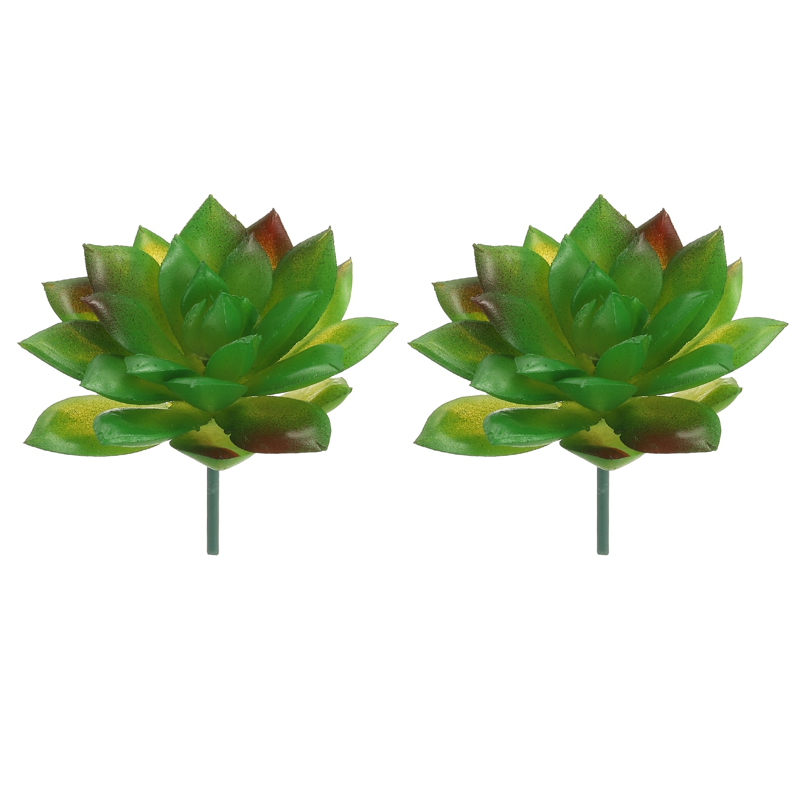Unique Bargains - Artificial Succulent Plants 2pcs Small Realistic Fake Succulents Colorful Faux Lotus Flowers for Home Office Decoration - Green-Red price history on PriceWatchPro