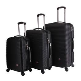 InUSA - Royal lightweight hardside Spinner 3 Piece Luggage Set 20"/24"/28" - Black