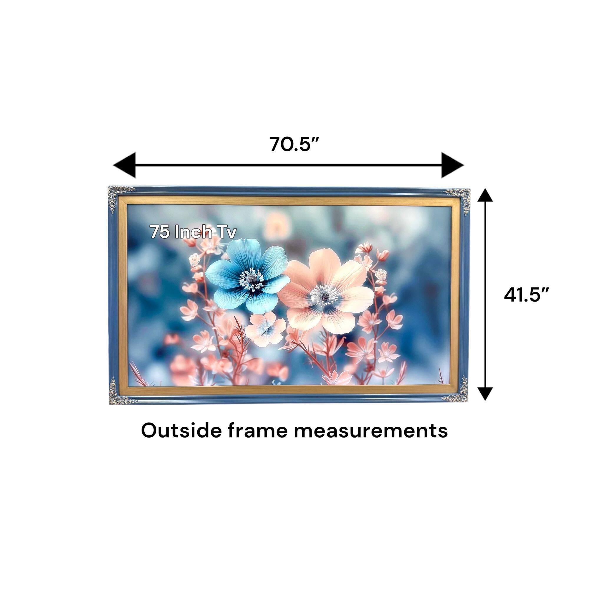 70.5" x 41.5" Outside frame measurements for a 75 Inch TV