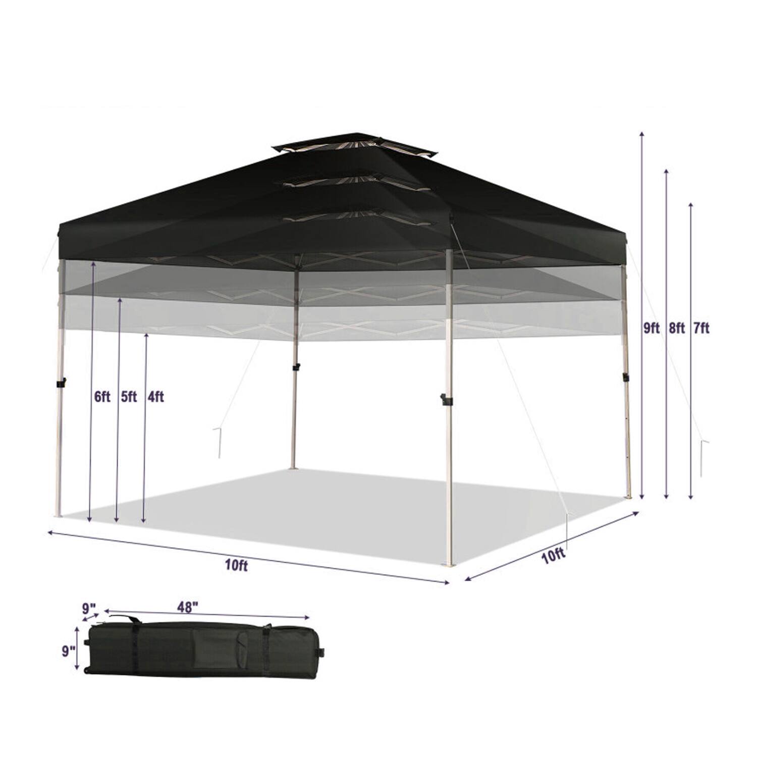 9ft 8ft 7ft 6ft 5ft 4ft 10ft 10ft 9" 48" 9"