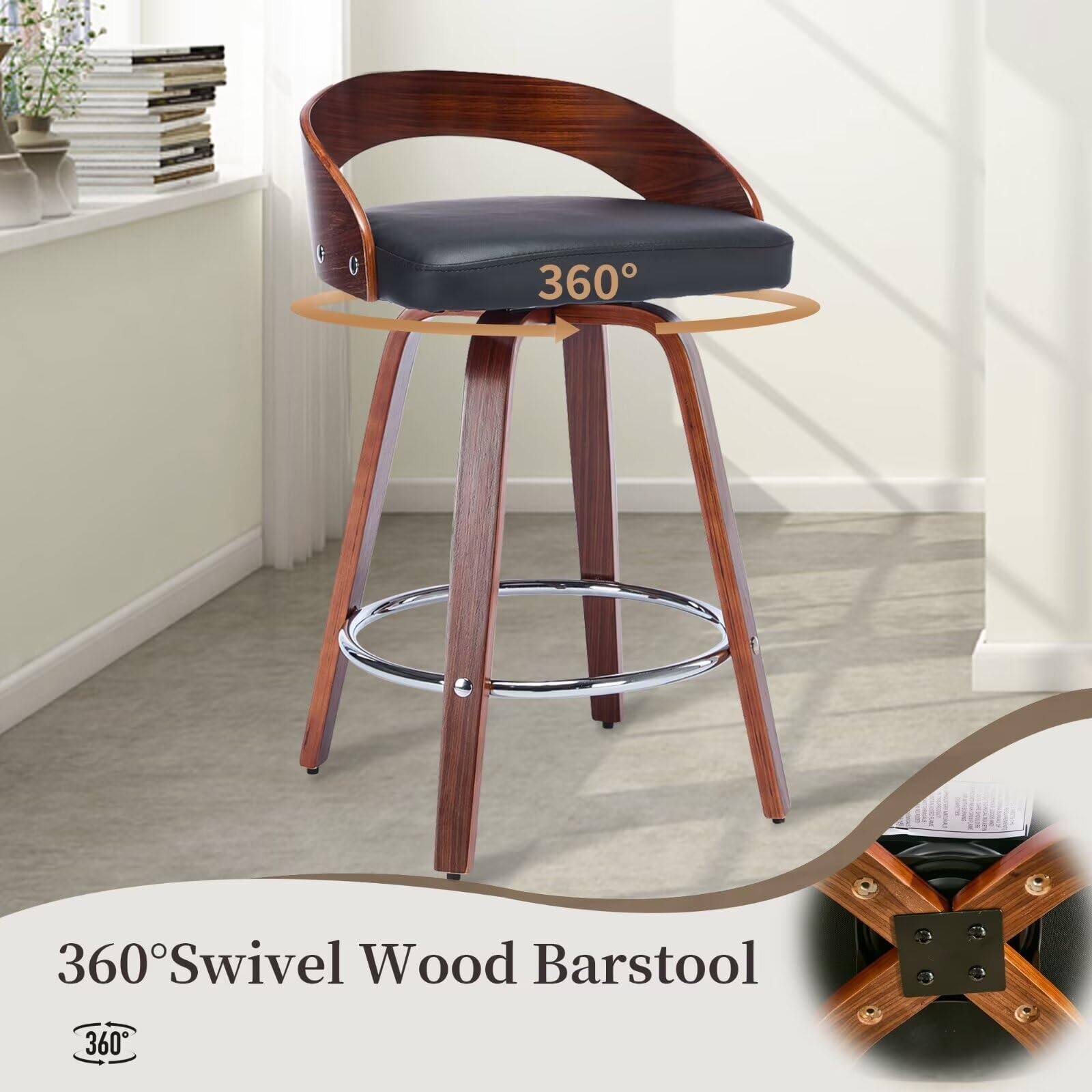 360° Swivel Wood Barstool

360°