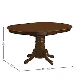 FurniFact - Solid Wood Dining Table Set for 6 with Chairs - Espresso