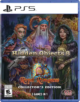 PS5, Hidden Objects 8, Royal Romances, Collector's Edition, 3 Games in 1, GS2 Games, ESRB, Everyone 10+, Enfants et adultes 10+ - E10+ (Everyone 10+)