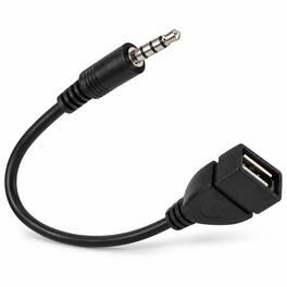 Sanoxy - 3.5mm AUX to USB Adapter Cable High Speed Data Transfer Cable Adapter Durable Plug and Use - Black
