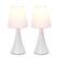 Angle. Simple Designs - Valencia Colors 2 Pack Mini Touch Table Lamp Set with Fabric Shades - White.