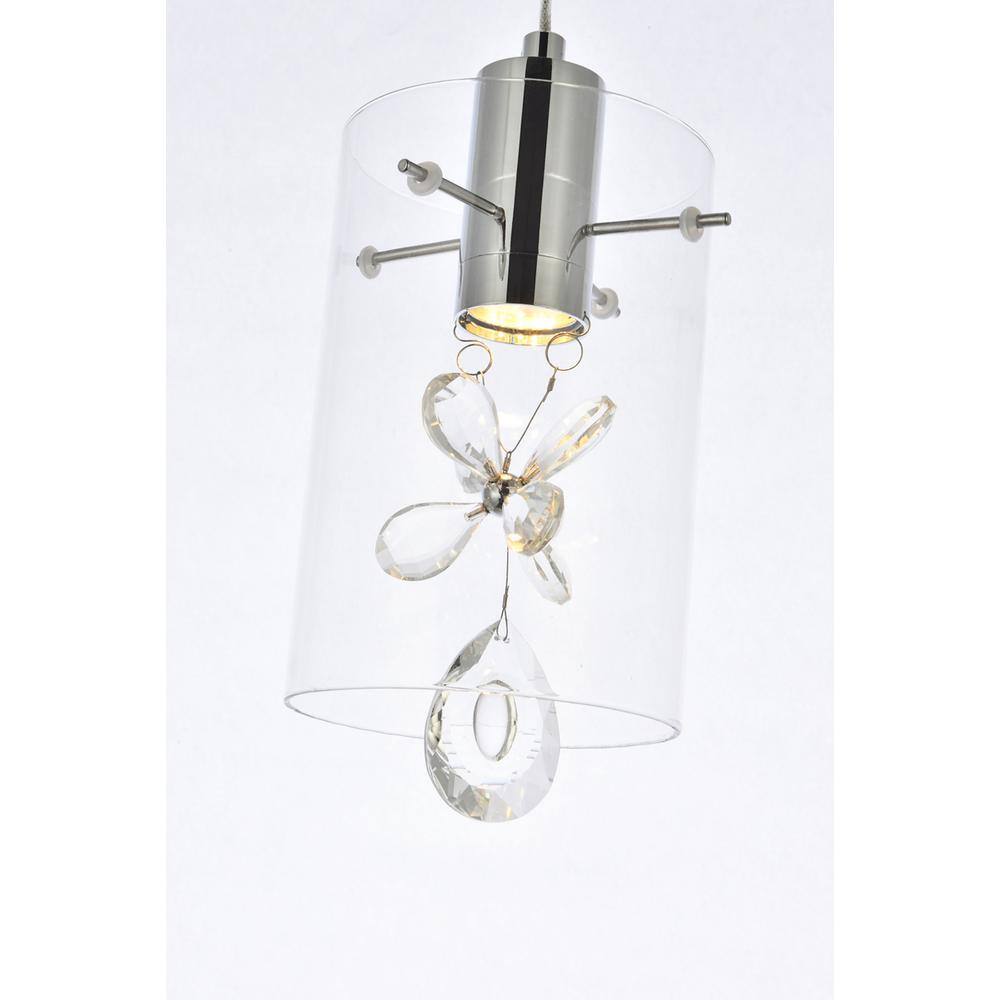 Alt View 4. Elegant Lighting - Hana 1 light Chrome Pendant - Chrome.