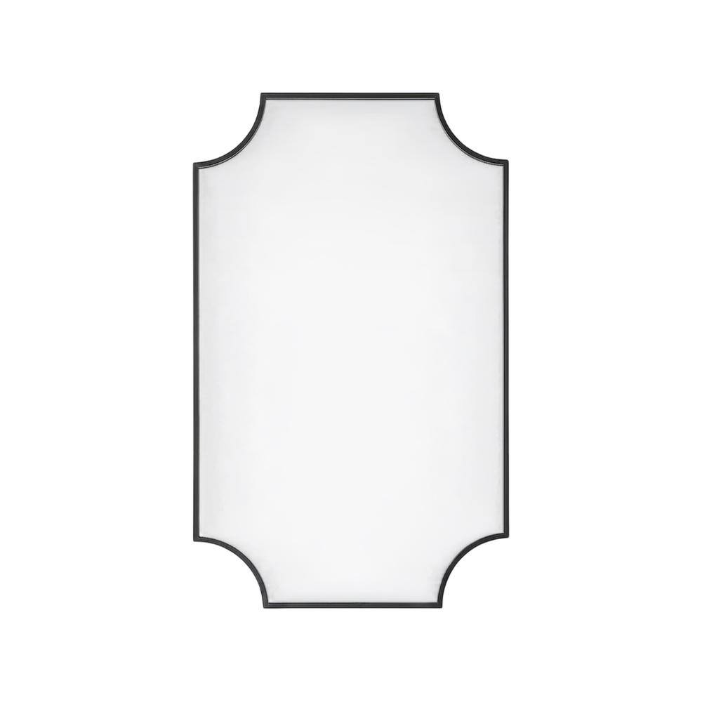 Elegant Kitchen and Bath - Notched Metal Mirror 22x36 inch - Black
