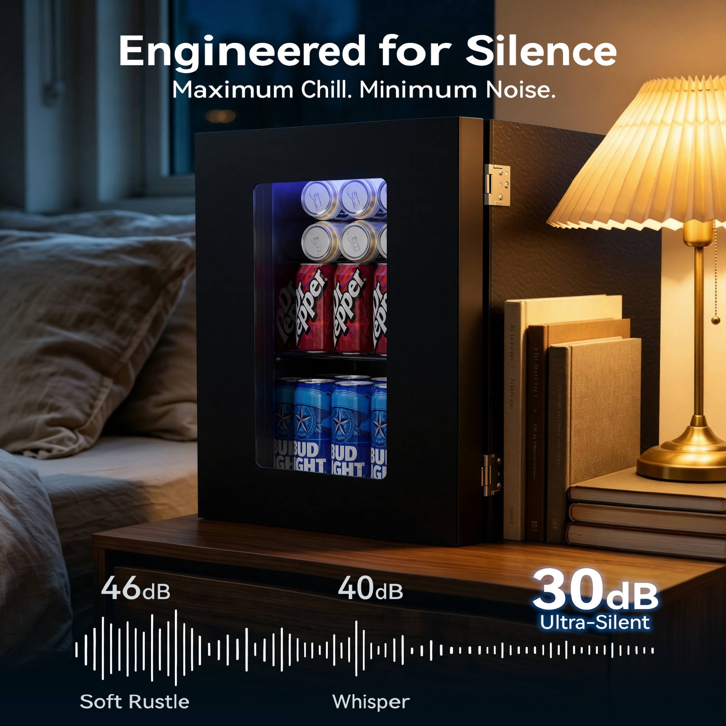 Engineered for Silence  
Maximum Chill. Minimum Noise.

BY A g epper epper TOS UMUD BUD BUI GLIGHT IGHT GI  
HARDON ZYYONG.COM  
GARTO

46dB  
40dB  
30dB Ultra-Silent  
Soft Rustle  
Whisper