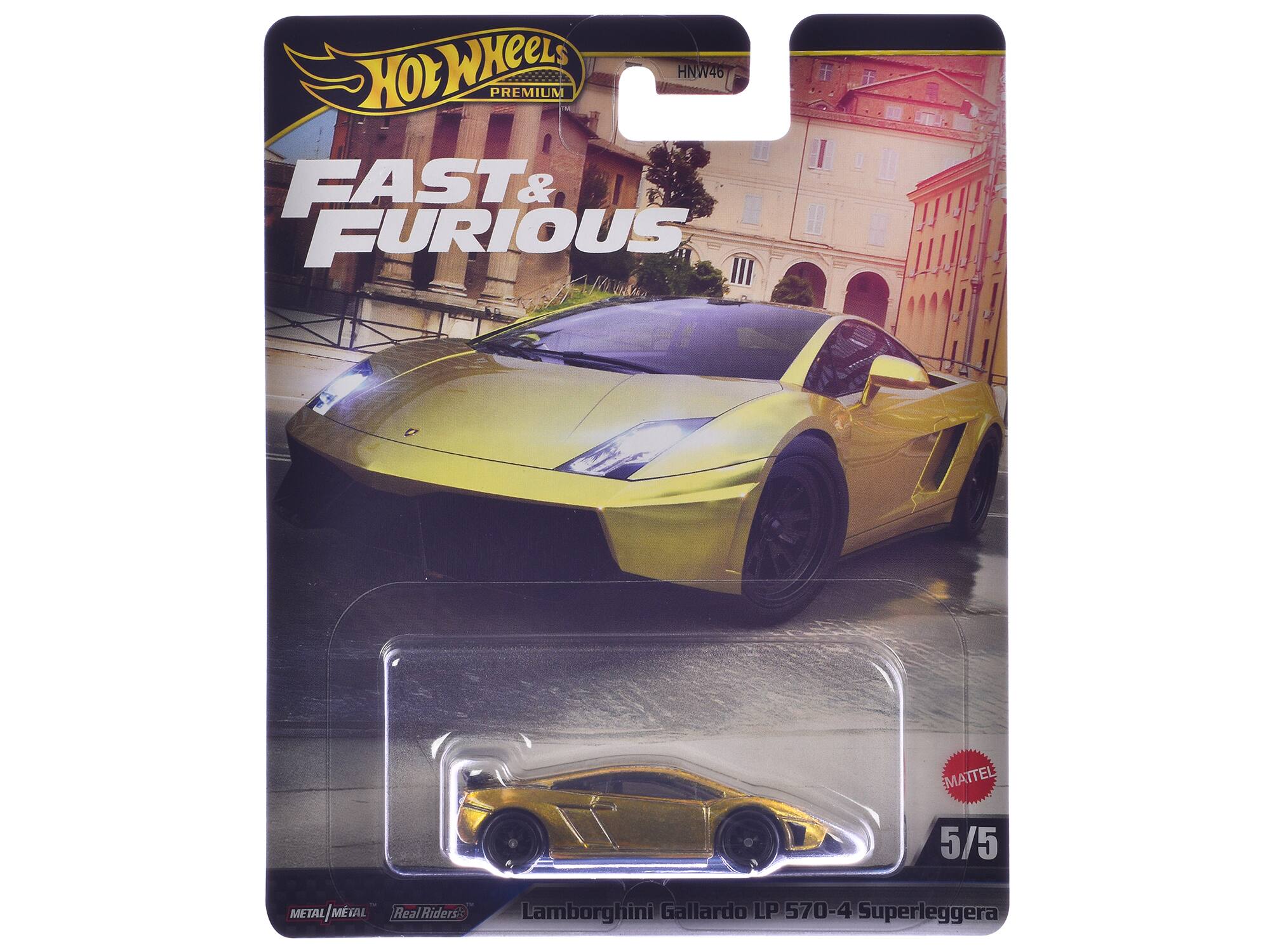 Hot Wheels Premium HNW46 Fast & Furious Mattel 5/5 Metal Real Riders Lamborghini Gallardo LP 570-4 Superleggera